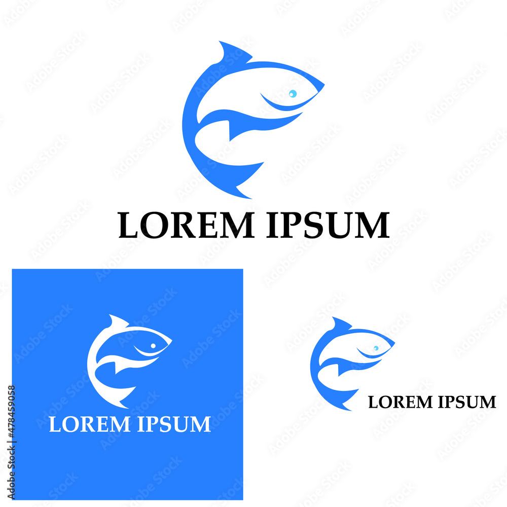Fototapeta premium Fish logo template. Creative vector symbol