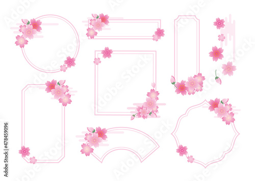 春　桜　花びら　フレーム
