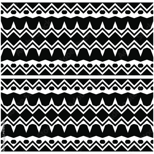 Seamless ethnic pattern color black and white.Can be used in fabric design for clothes, accessories; decorative paper, wrapping, background, wallpaper, Vector illustration.