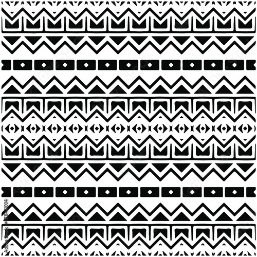 Seamless ethnic pattern color black and white.Can be used in fabric design for clothes  accessories  decorative paper  wrapping  background  wallpaper  Vector illustration.