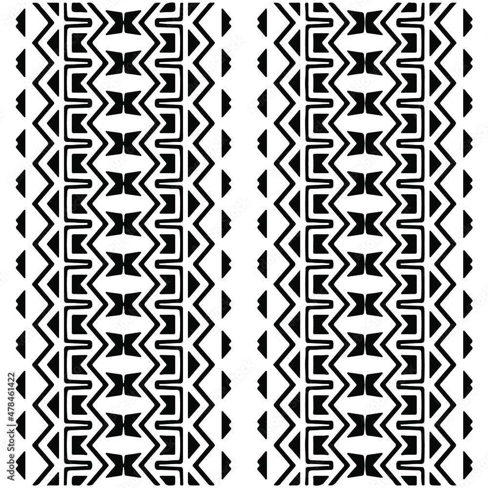 Seamless ethnic pattern color black and white.Can be used in fabric design for clothes, accessories; decorative paper, wrapping, background, wallpaper, Vector illustration. Seamless ethnic pattern color black and white.Can be used in fabric design for clothes, accessories; decorative paper, wrapping, background, wallpaper, Vector illustration.