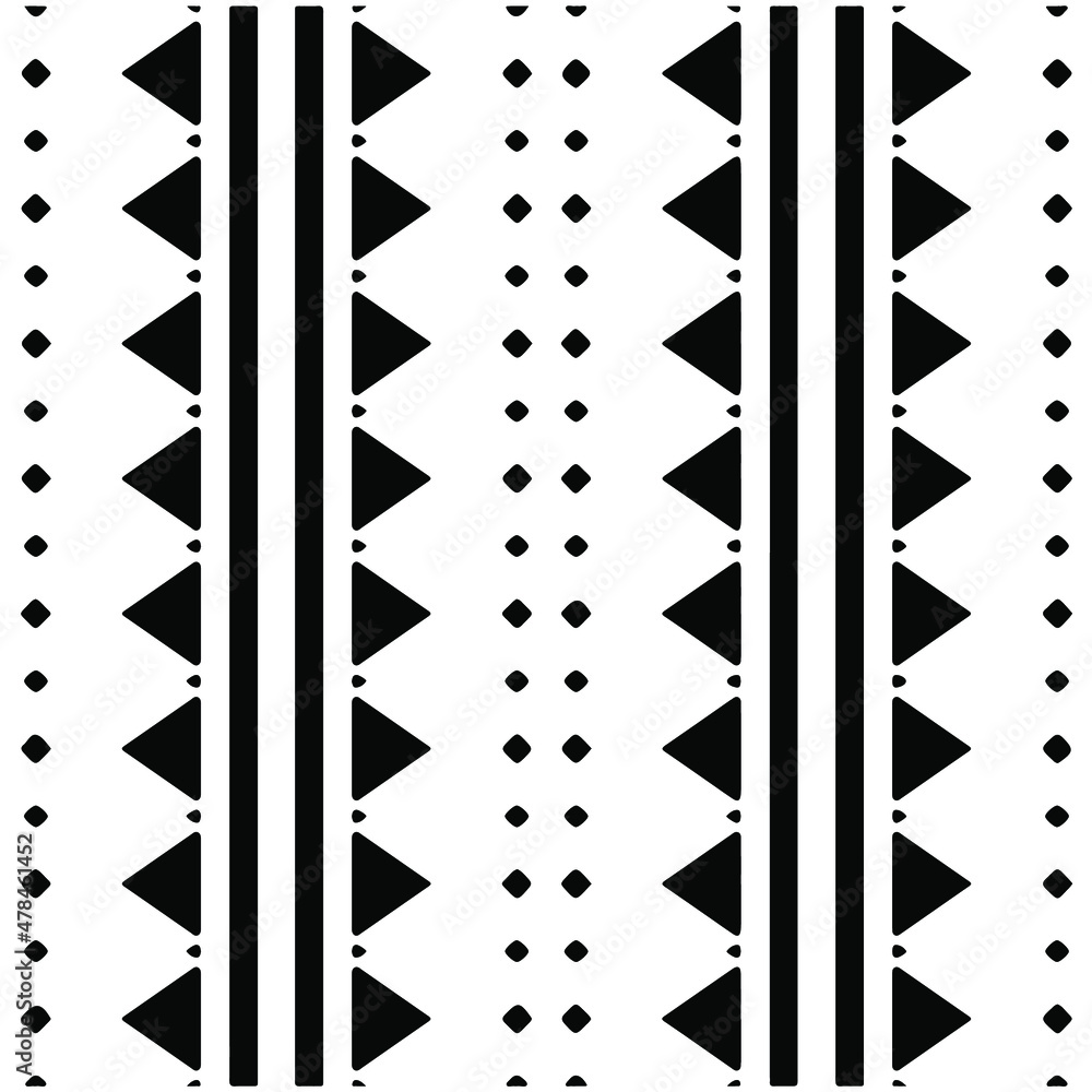 Seamless ethnic pattern color black and white.Can be used in fabric design for clothes, accessories; decorative paper, wrapping, background, wallpaper, Vector illustration. Seamless ethnic pattern color black and white.Can be used in fabric design for clothes, accessories; decorative paper, wrapping, background, wallpaper, Vector illustration.