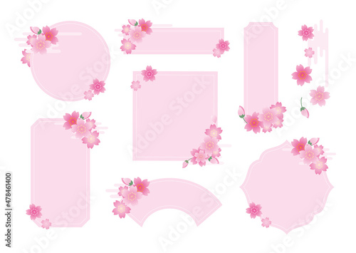 春　桜　花びら　フレーム