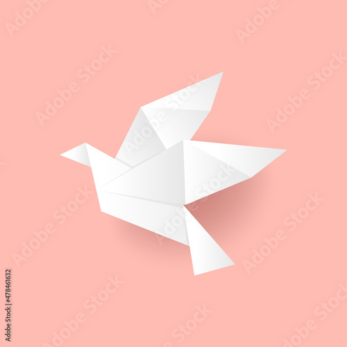Brid paper vector. Origami Brid vector.
