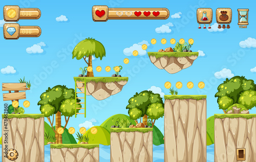 Game Template Nature Forest Scene