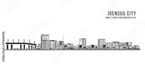 Cityscape Building Abstract Simple shape and modern style art Vector design - Joensuu city photo