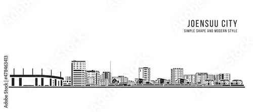 Cityscape Building Abstract Simple shape and modern style art Vector design - Joensuu city