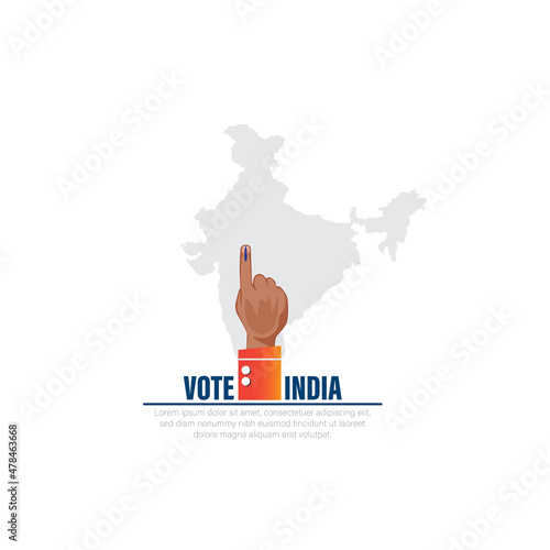 vector illustration of voting finger for General Election of India.
