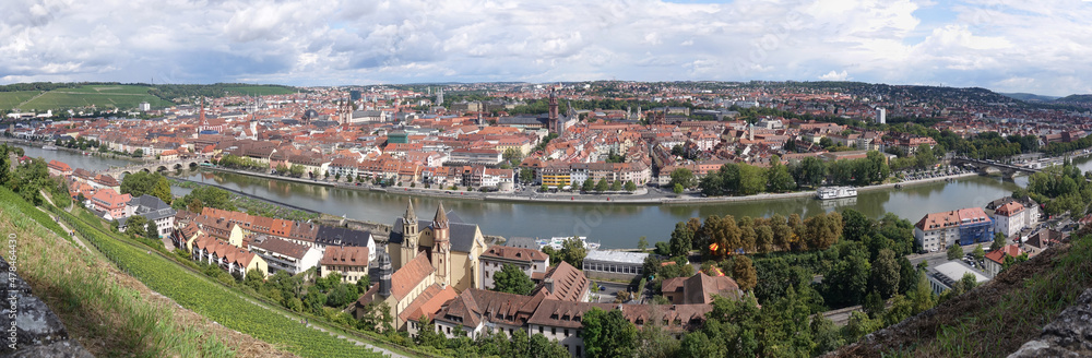 Obraz premium Panorama von Würzburg