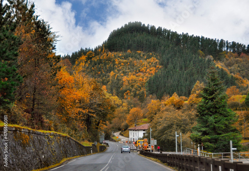 Road from Barcelona to Bilbao via Bergara in Gipuzkoa province, Basque country of Spain photo