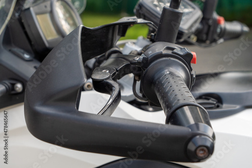 close up of motorcycle handlebar