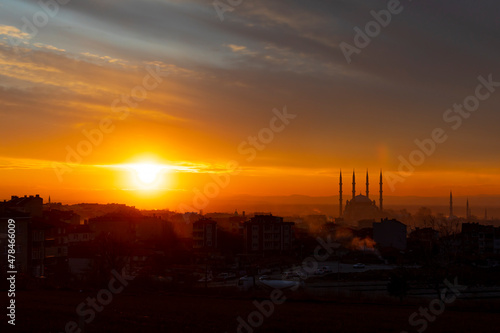 Selimiye Mosque and a unique sunset