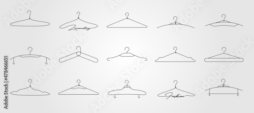 Fotografie, Obraz set of hanger icon logo vector line art design, minimalist hanger logo collectio