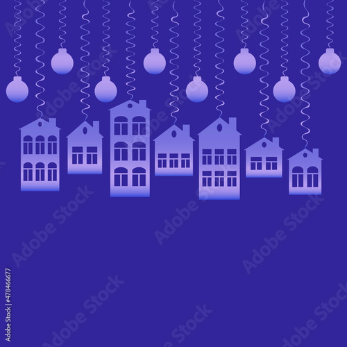advertising banner or postcard - housewarming, sale or rental of housing on a turnkey basis. Apartments or houses