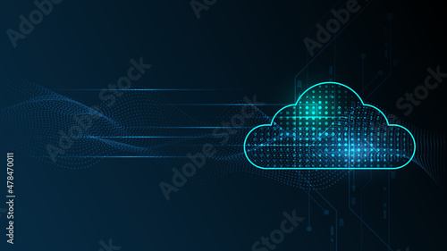 Cloud computing storage technology background digital data services innovation concept