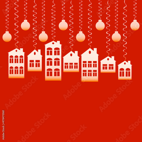 advertising banner or postcard - housewarming, sale or rental of housing on a turnkey basis. Apartments or houses