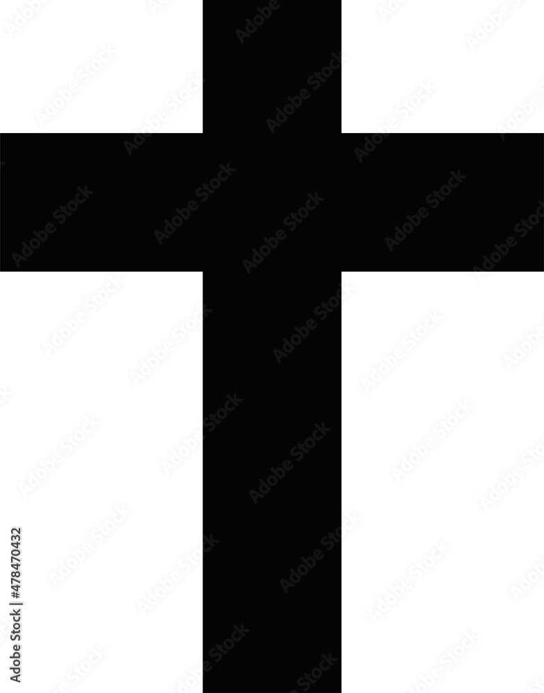 Vector illustration of the black silhouette of a classic religious cross

 - obrazy, fototapety, plakaty 