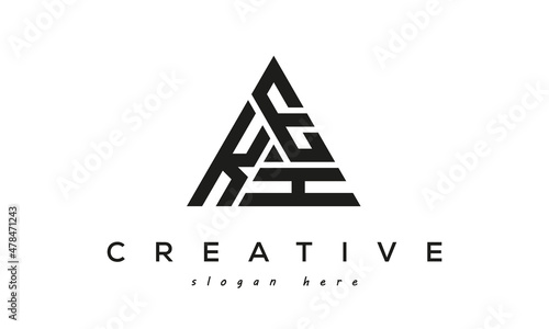 KEH creative tringle three letters logo design photo