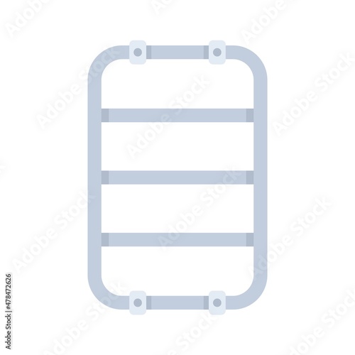 Equipment heated towel rail icon flat isolated vector