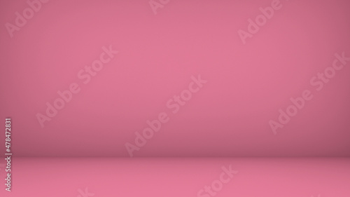 Pacific Pink background with wall and floor - 3D illustration