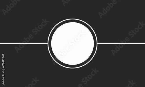 black background with white line and circle in the middle