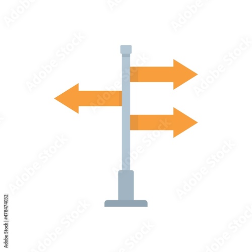 Hitchhiking sign board icon flat isolated vector