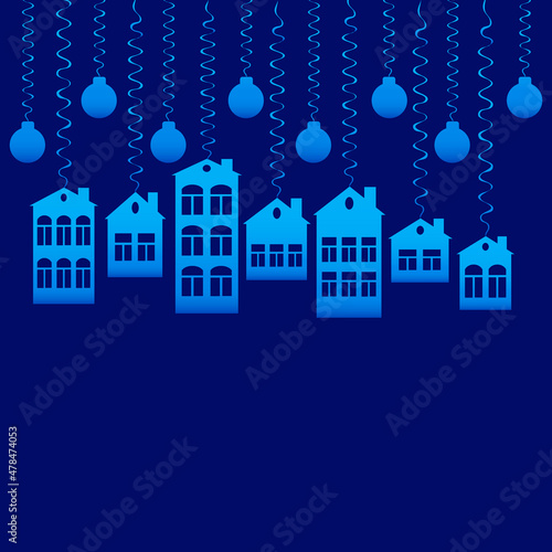 advertising banner or postcard - housewarming, sale or rental of housing on a turnkey basis. Apartments or houses