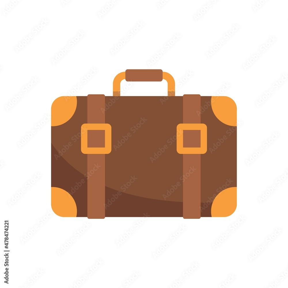 Hitchhiking suitcase icon flat isolated vector Hitchhiking suitcase icon flat isolated vector