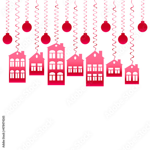 advertising banner or postcard - housewarming, sale or rental of housing on a turnkey basis. Apartments or houses