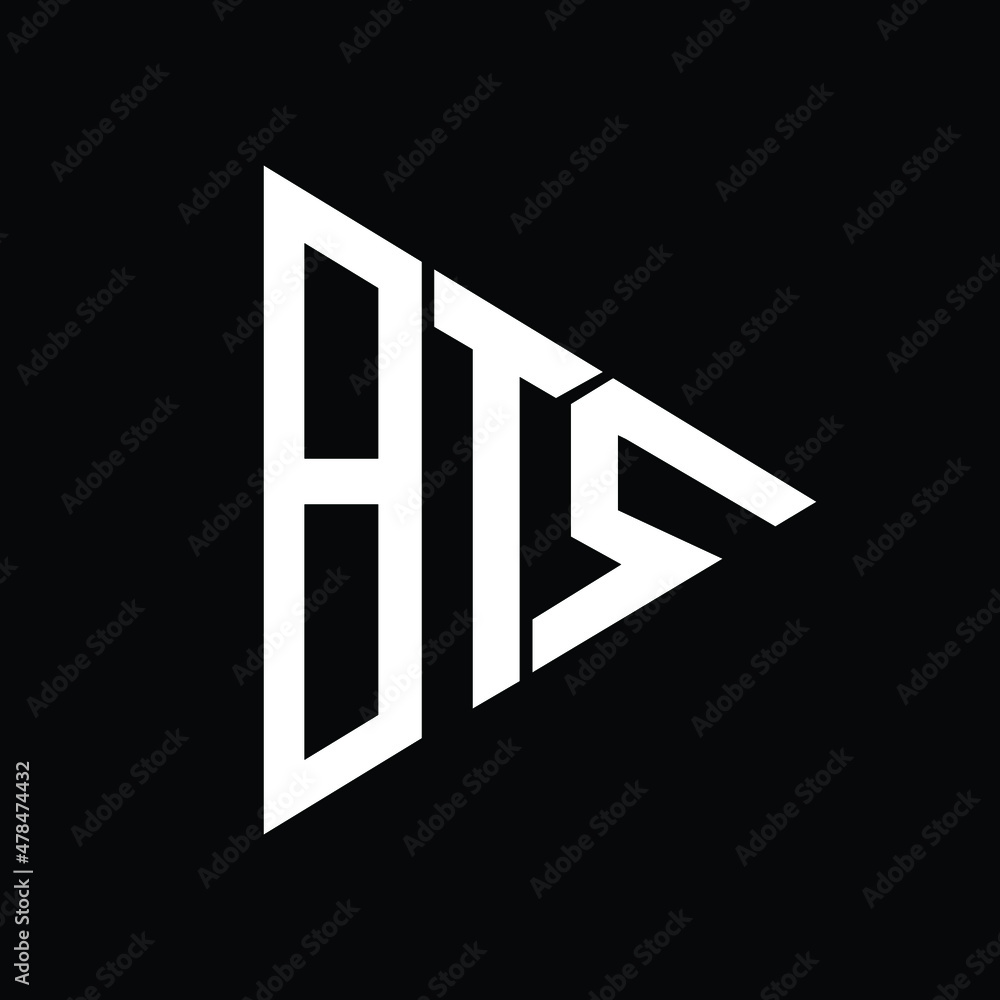 BTS Letter Logo Monogram letters initial logo design vector image vector de Stock Adobe Stock