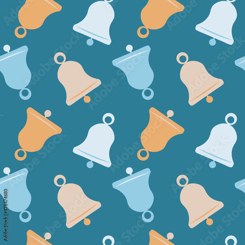 Illustration A seamless pattern on a square background - a bell. Design element