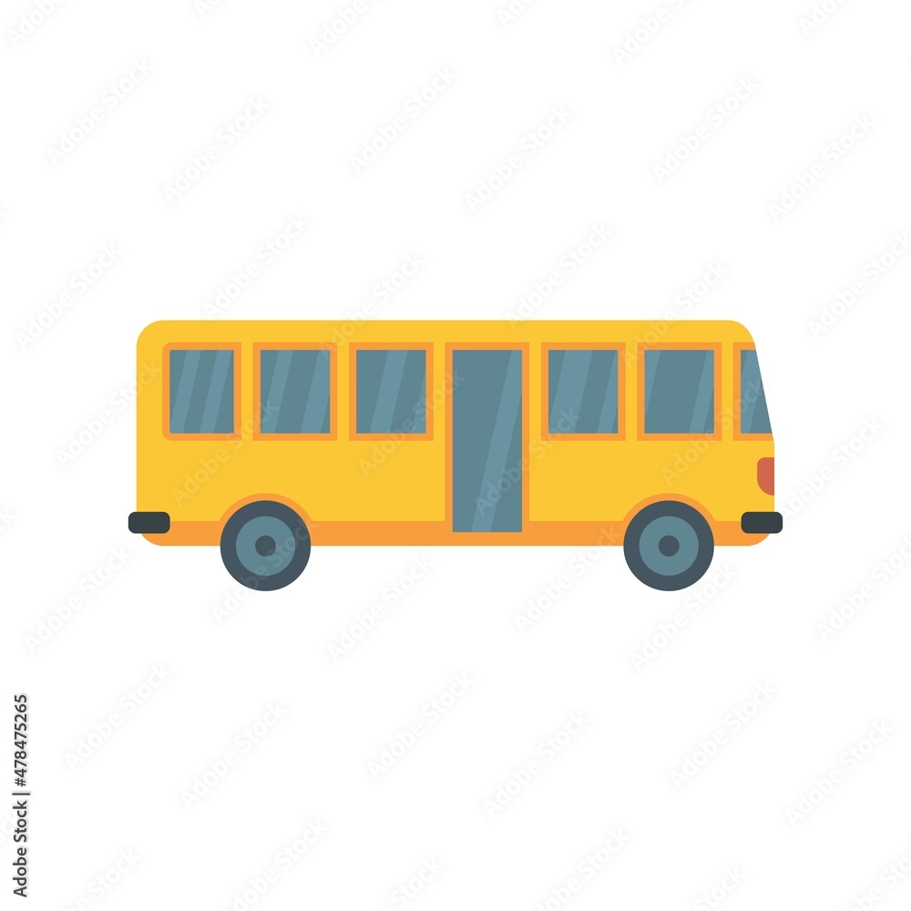 Hitchhiking bus icon flat isolated vector