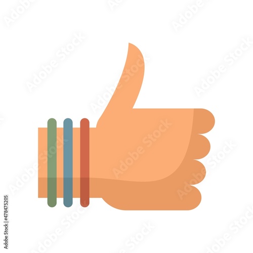 Hitchhiking thumb up icon flat isolated vector