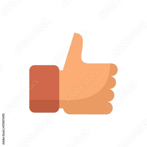 Hitchhiking man thumb up icon flat isolated vector