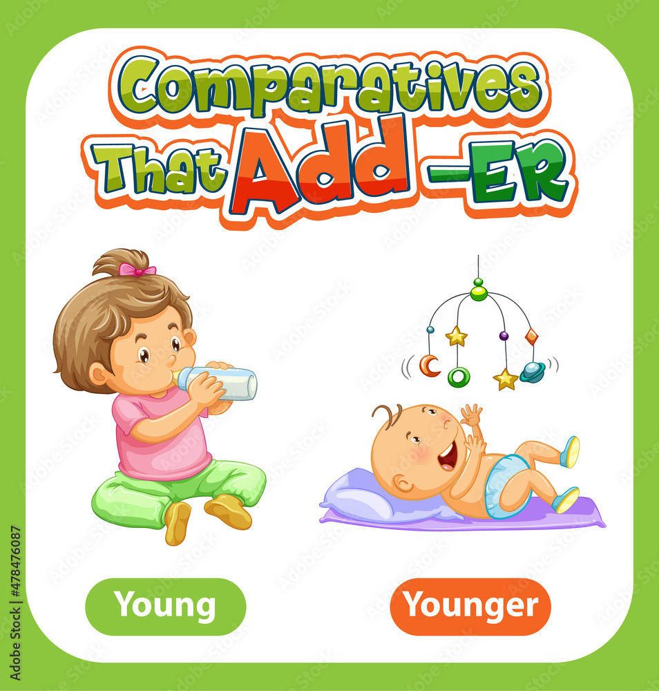 Comparative adjectives for word young