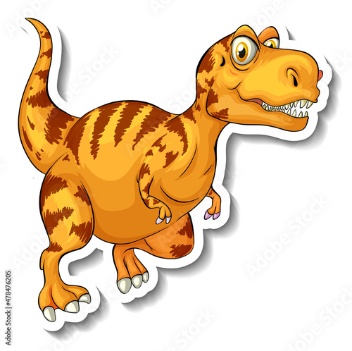 Tyrannosaurus dinosaur cartoon character sticker