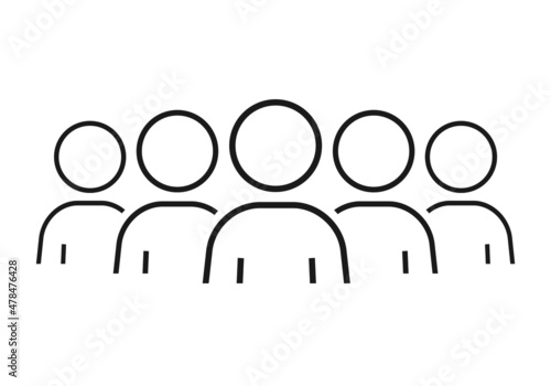 Crowd people icon. Squad member. Community sign. llustration vector