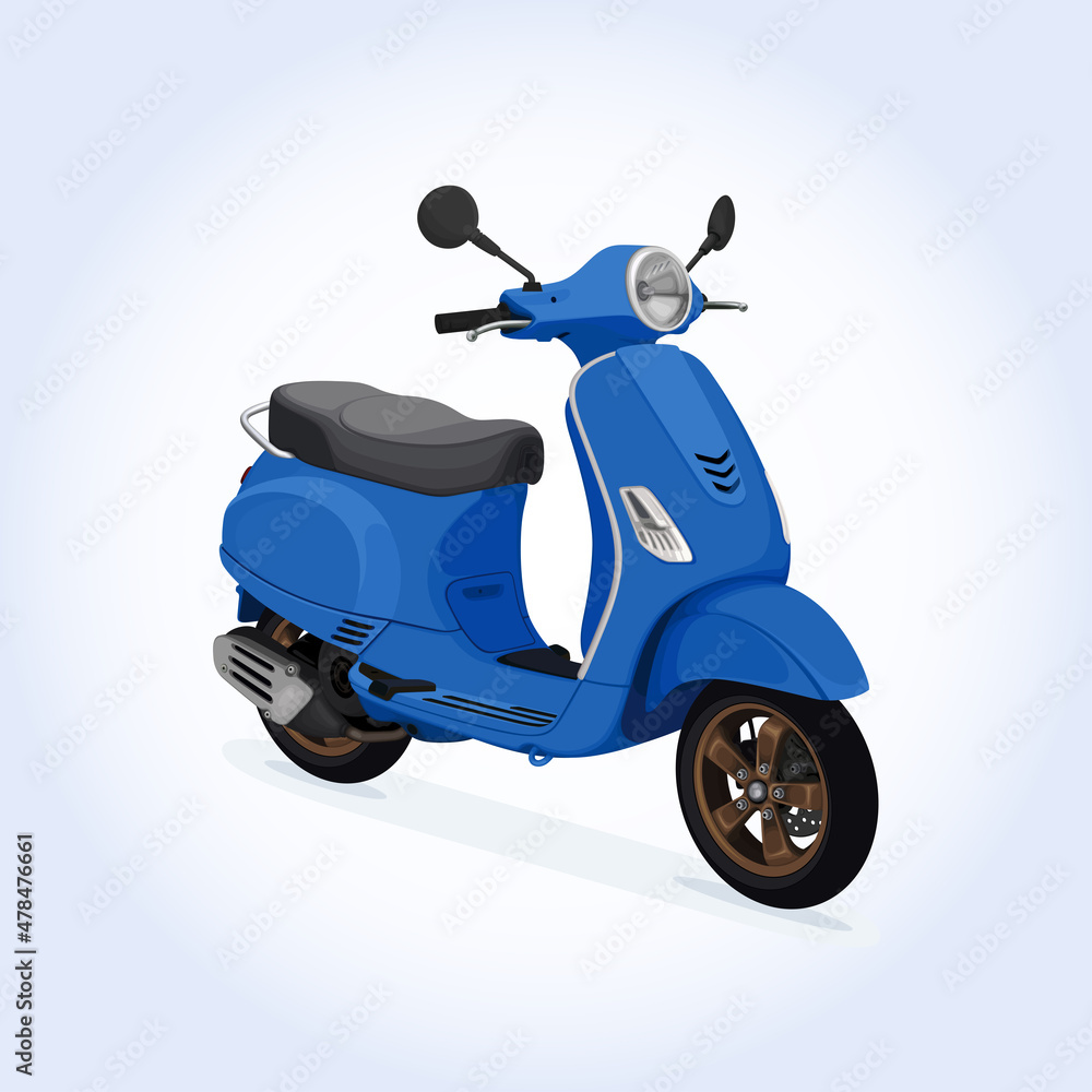 Scooter Matic LX Blue Motorcycle Vector Illustration Scooter Matic LX Blue Motorcycle Vector Illustration