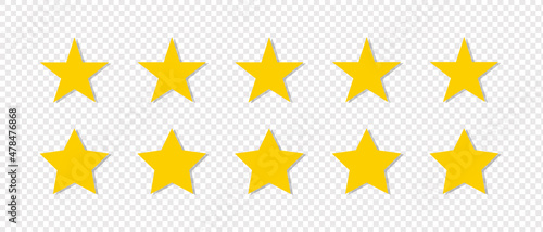 Fotografia 5 gold stars quality rating vector icons set