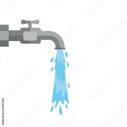 flowing water from faucet vector illustration design template