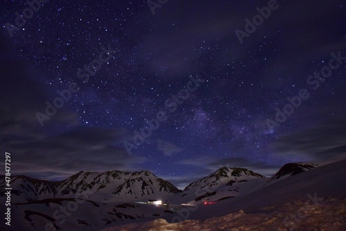 満天の星空 北アルプス 立山連峰