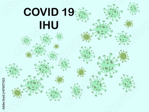 SARS-CoV-2 A variant of the IHU coronavirus. Microscopic view of infectious viral cells.