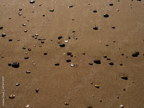 sands and pebbles on the beach