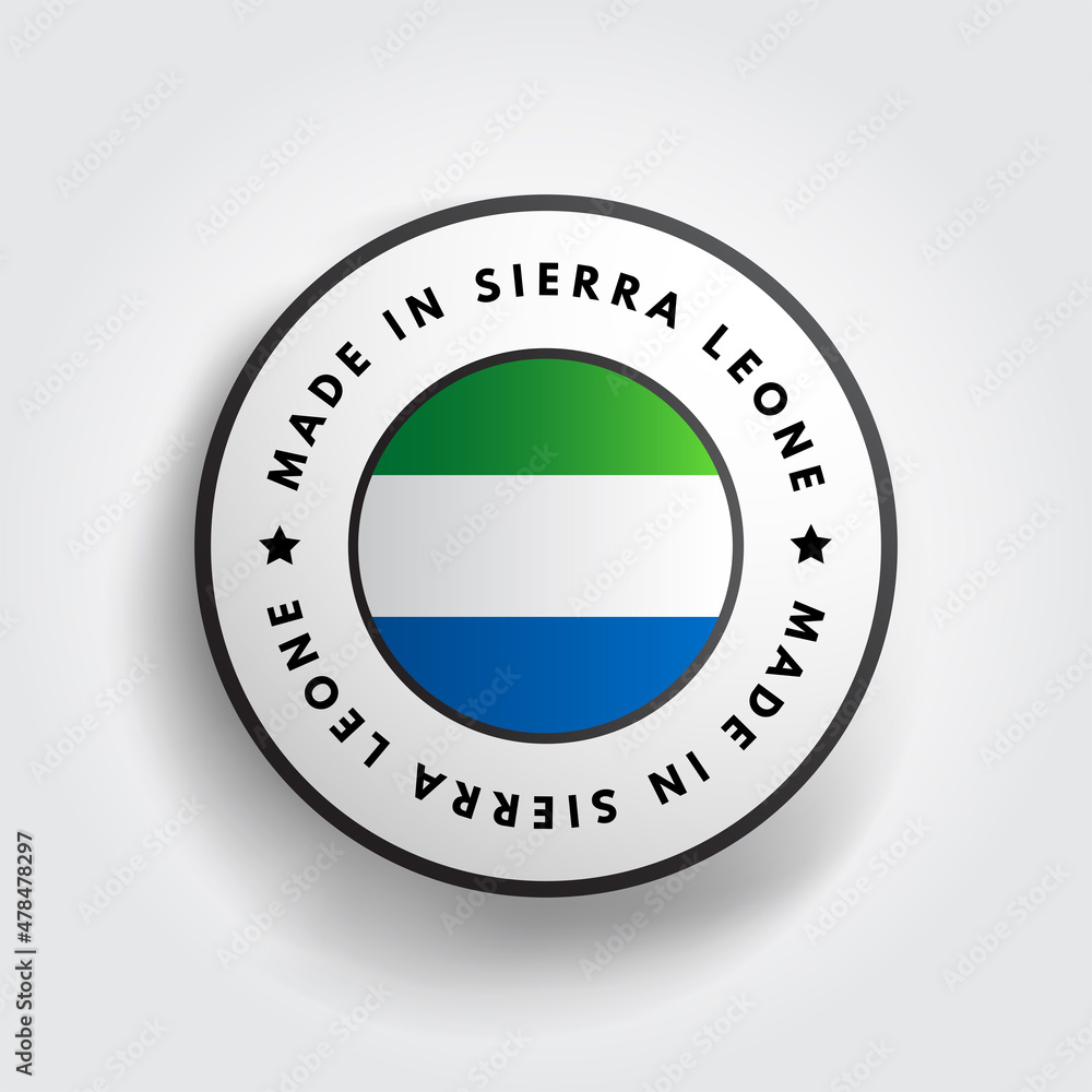 Made in Sierra Leone text emblem badge, concept background Made in Sierra Leone text emblem badge, concept background