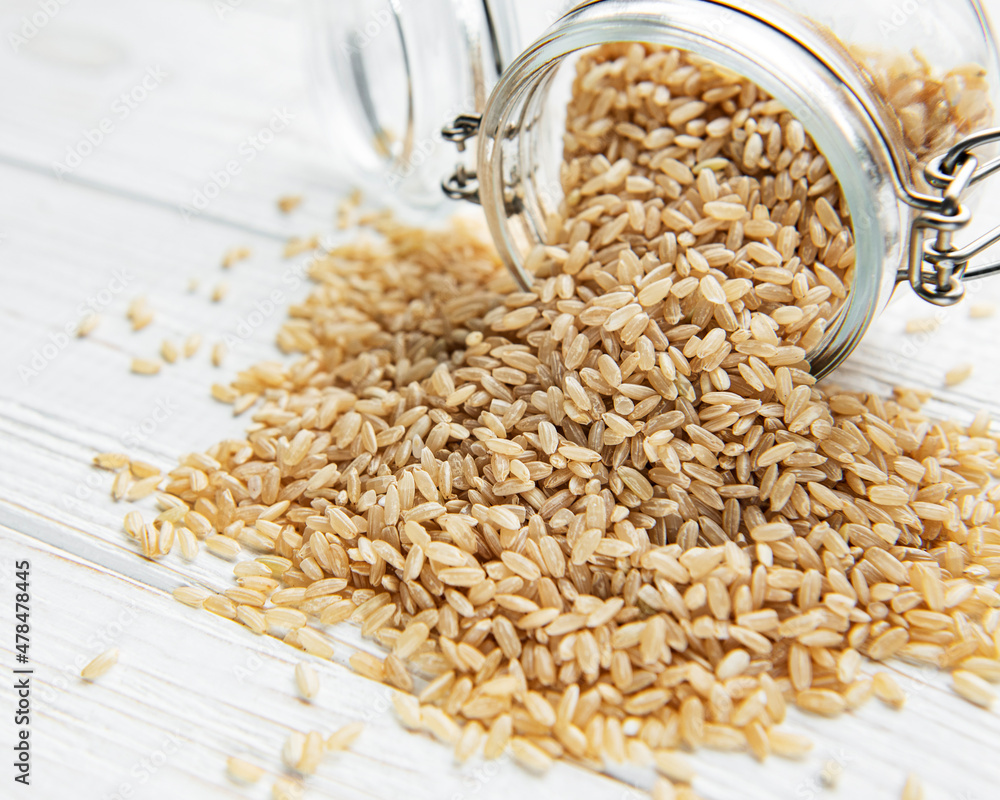 Raw brown rice