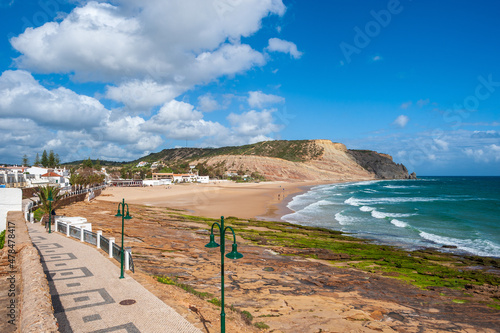 Canvastavla Coastal landscape in front of Praia da Luz in the Algarve