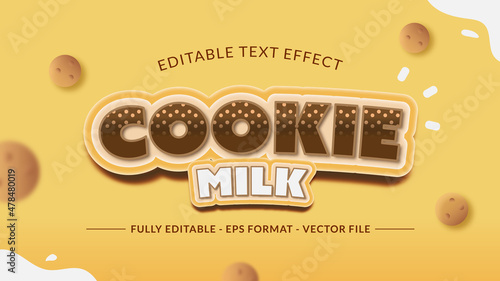 Cookie and Milk Text Effect with Chocolate Chips Ornament
