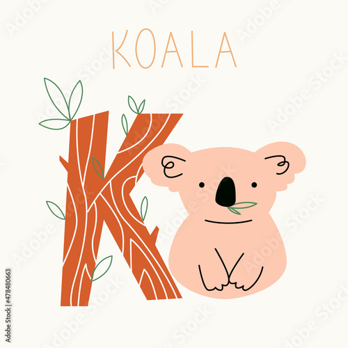 Photography Vector flat illustration for children's alphabet