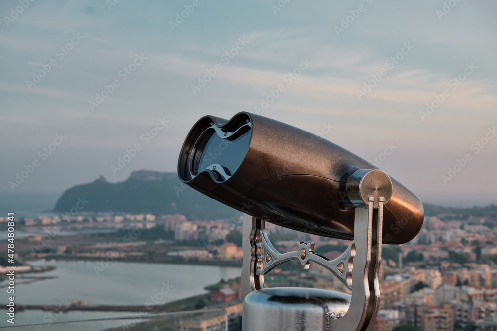 binoculars and landscape place to visit in Cagliari - SARDINIA.
