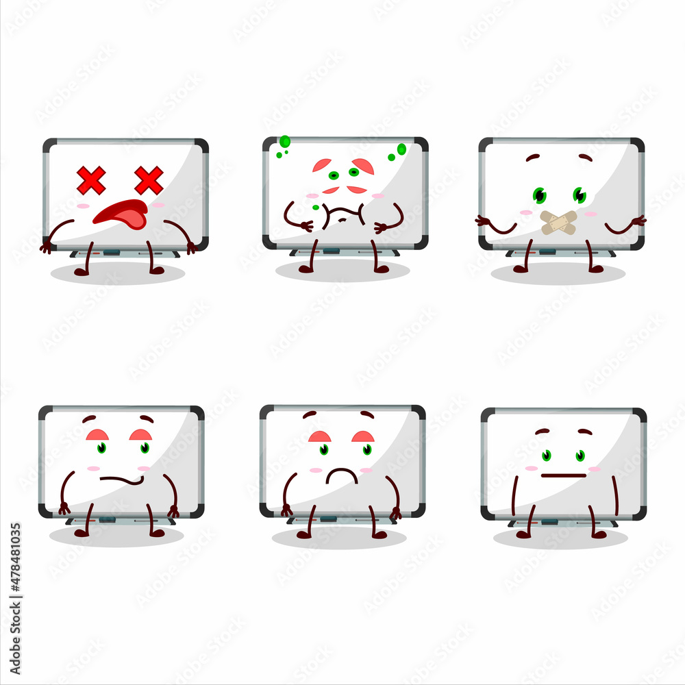 White board cartoon character with nope expression White board cartoon character with nope expression